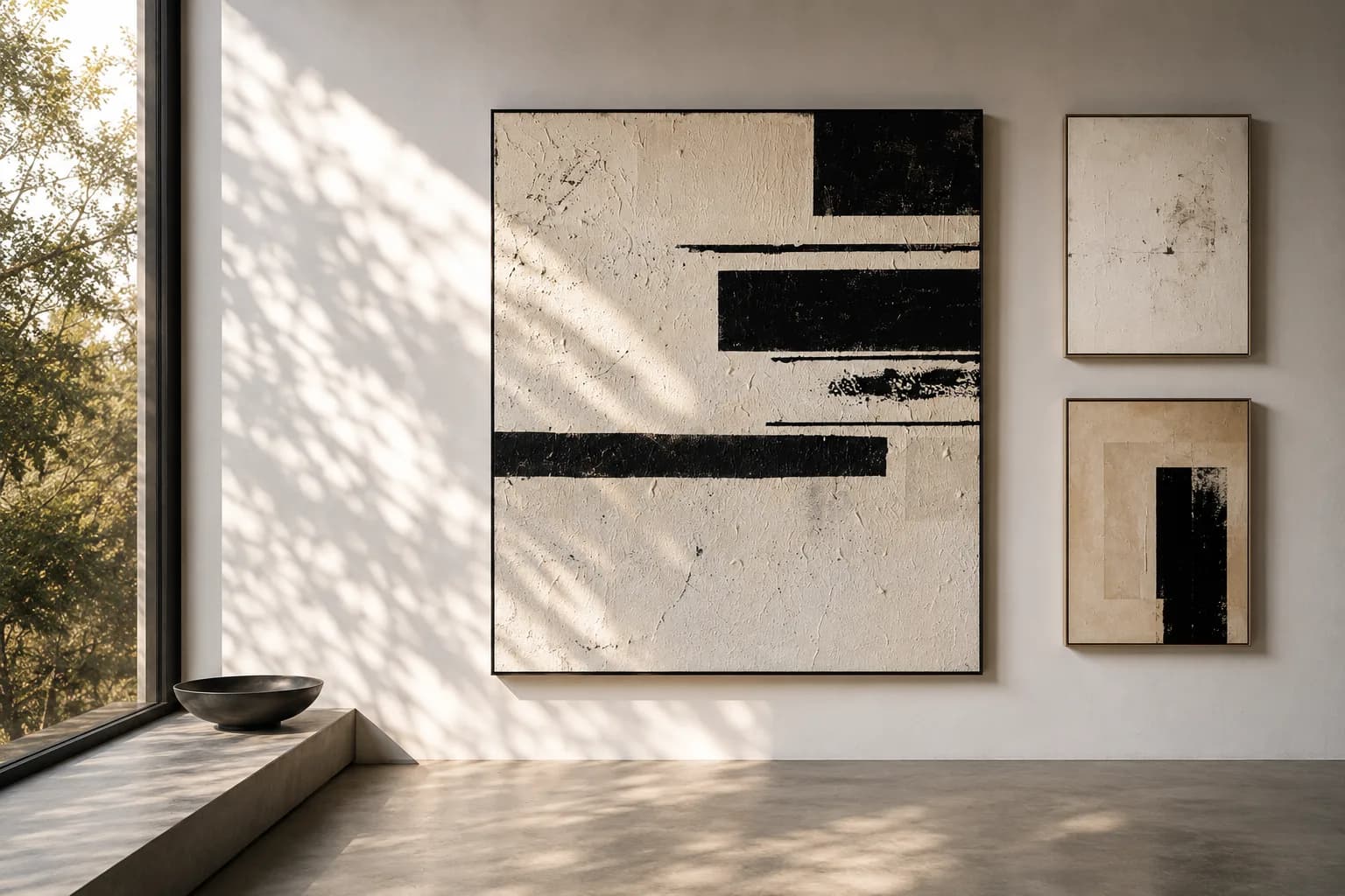 Galerieansicht mit abstrakten Originalgemälden von Slagjana Mirkovic