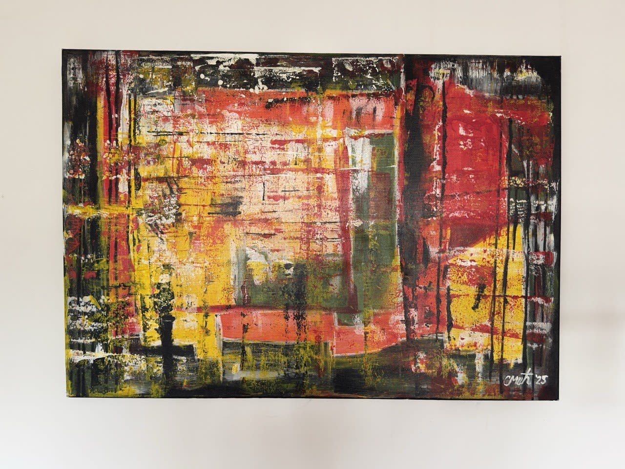 Inside the volcano - Slagjana Mirkovic - Acryl auf Leinwand mit natürlichen Pigmenten - 100 x 70 cm 3
