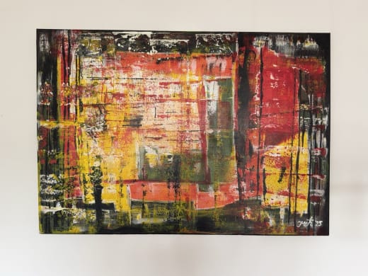 Inside the volcano - Slagjana Mirkovic - Acryl auf Leinwand mit natürlichen Pigmenten - 100 x 70 cm 3