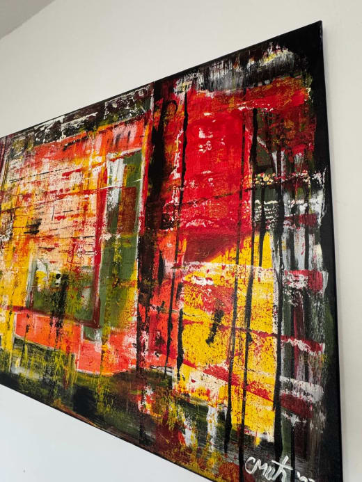 Inside the volcano - Slagjana Mirkovic - Acryl auf Leinwand mit natürlichen Pigmenten - 100 x 70 cm 4