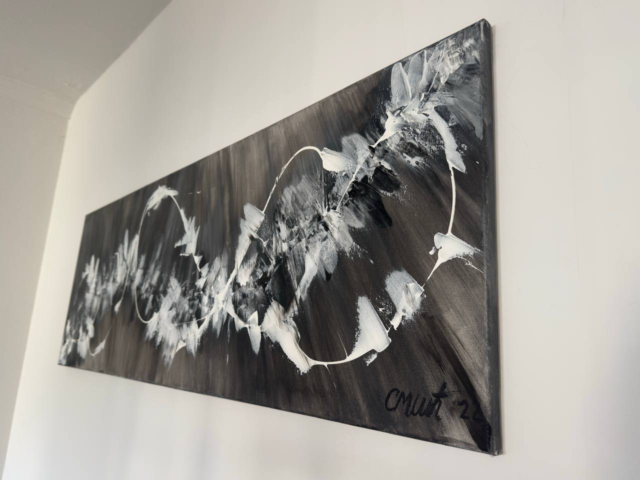 Infinity - Slagjana Mirkovic - Acryl auf Leinwand mit natürlichen Pigmenten - 120 x 40 cm 3