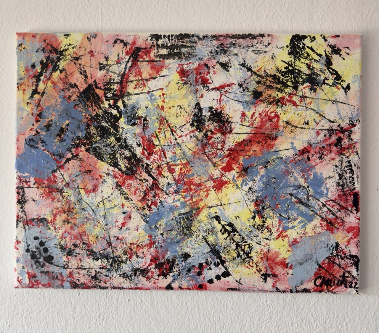 Chaos - Slagjana Mirkovic - Acryl auf Leinwand mit natürlichen Pigmenten - 40 x 30 cm 2