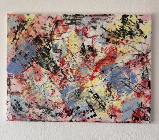 Chaos - Slagjana Mirkovic - Acryl auf Leinwand mit natürlichen Pigmenten - 40 x 30 cm 2