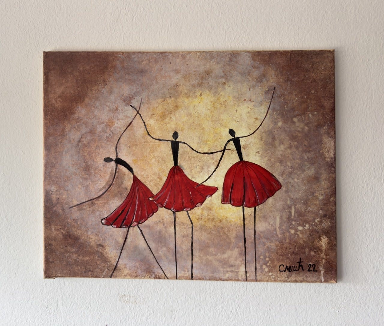Dance with me - Slagjana Mirkovic - Acryl auf Leinwand mit natürlichen Pigmenten - 50 x 40 cm 2