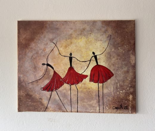 Dance with me - Slagjana Mirkovic - Acryl auf Leinwand mit natürlichen Pigmenten - 50 x 40 cm 2