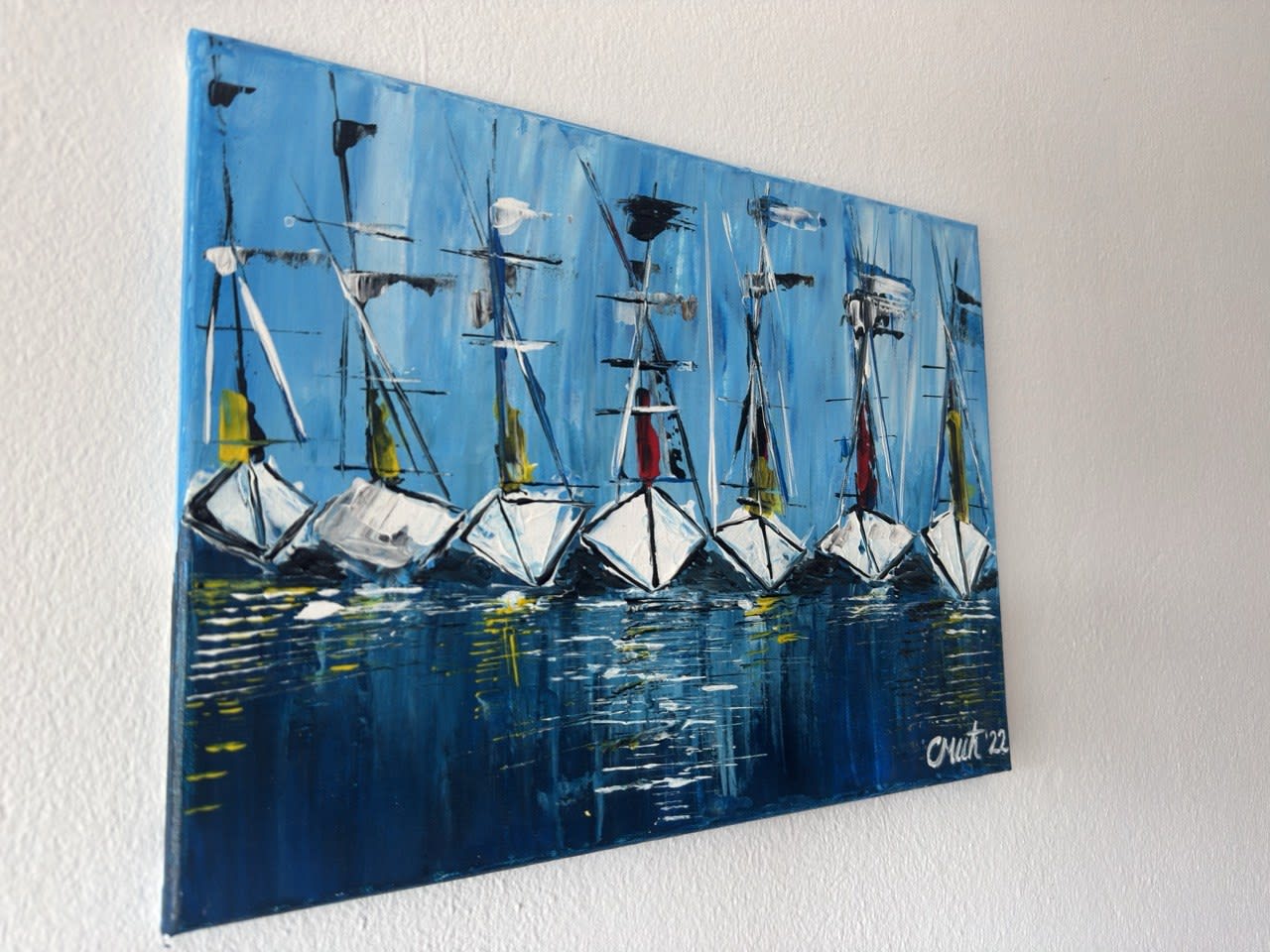 Quiet port - Slagjana Mirkovic - Acryl auf Leinwand mit natürlichen Pigmenten - 40 x 30 cm 4