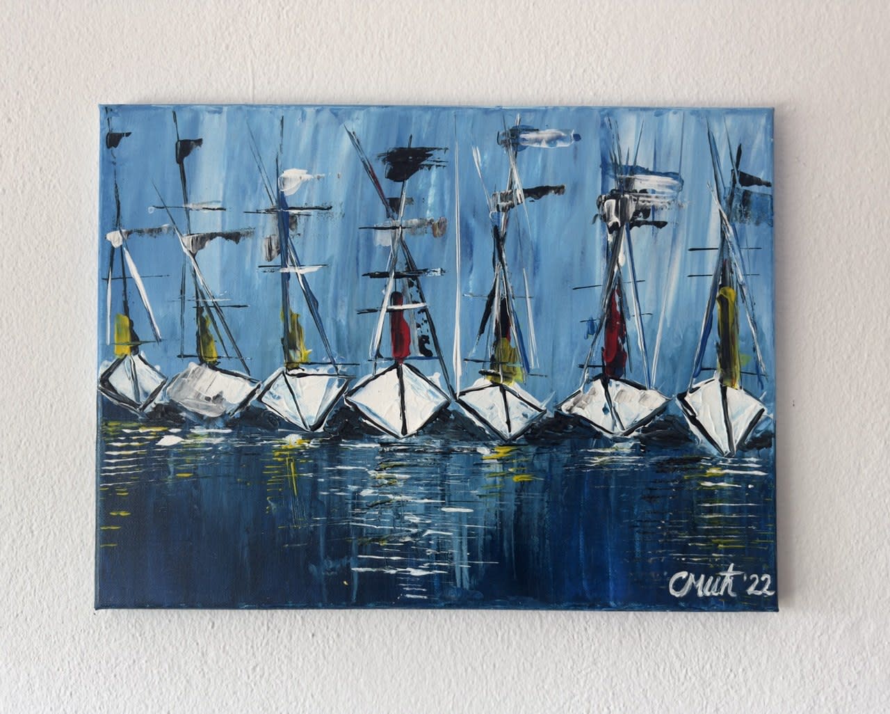 Quiet port - Slagjana Mirkovic - Acryl auf Leinwand mit natürlichen Pigmenten - 40 x 30 cm 2