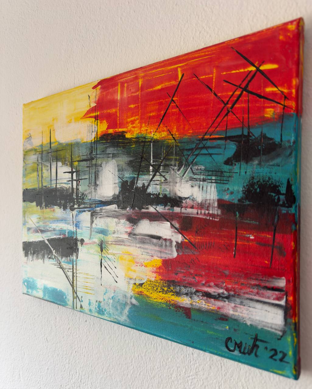 Conversation - Slagjana Mirkovic - Acryl auf Leinwand mit natürlichen Pigmenten - 40 x 30 cm 3