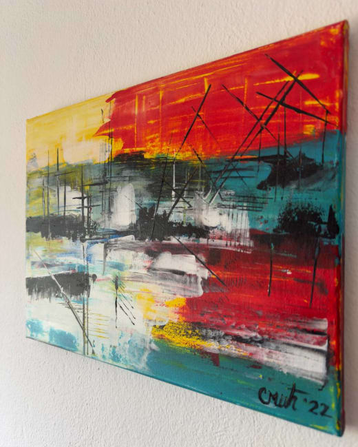 Conversation - Slagjana Mirkovic - Acryl auf Leinwand mit natürlichen Pigmenten - 40 x 30 cm 3