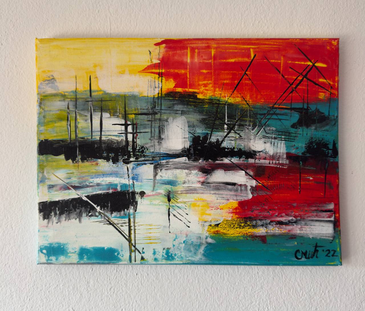 Conversation - Slagjana Mirkovic - Acryl auf Leinwand mit natürlichen Pigmenten - 40 x 30 cm 2