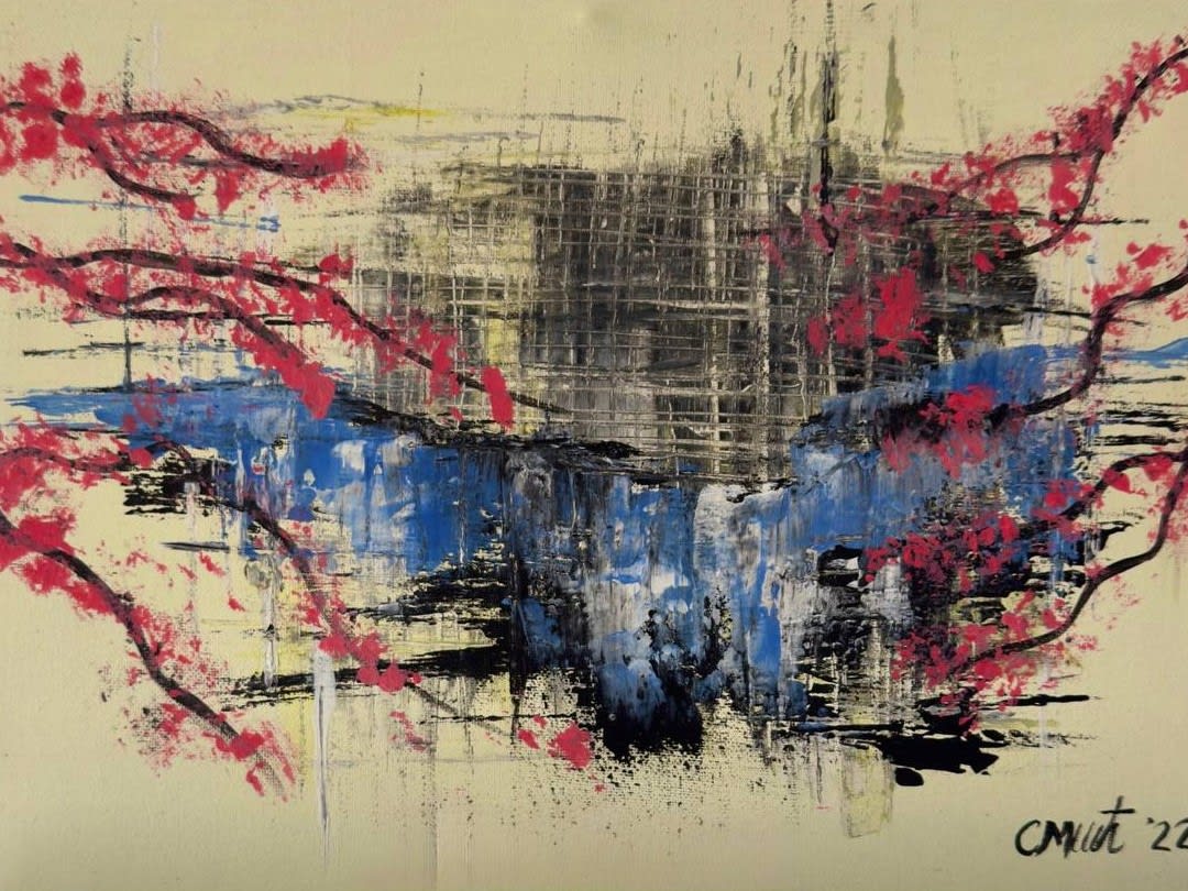 Peaceful look - Acryl auf Leinwand mit natürlichen Pigmenten - 40 x 30 cm