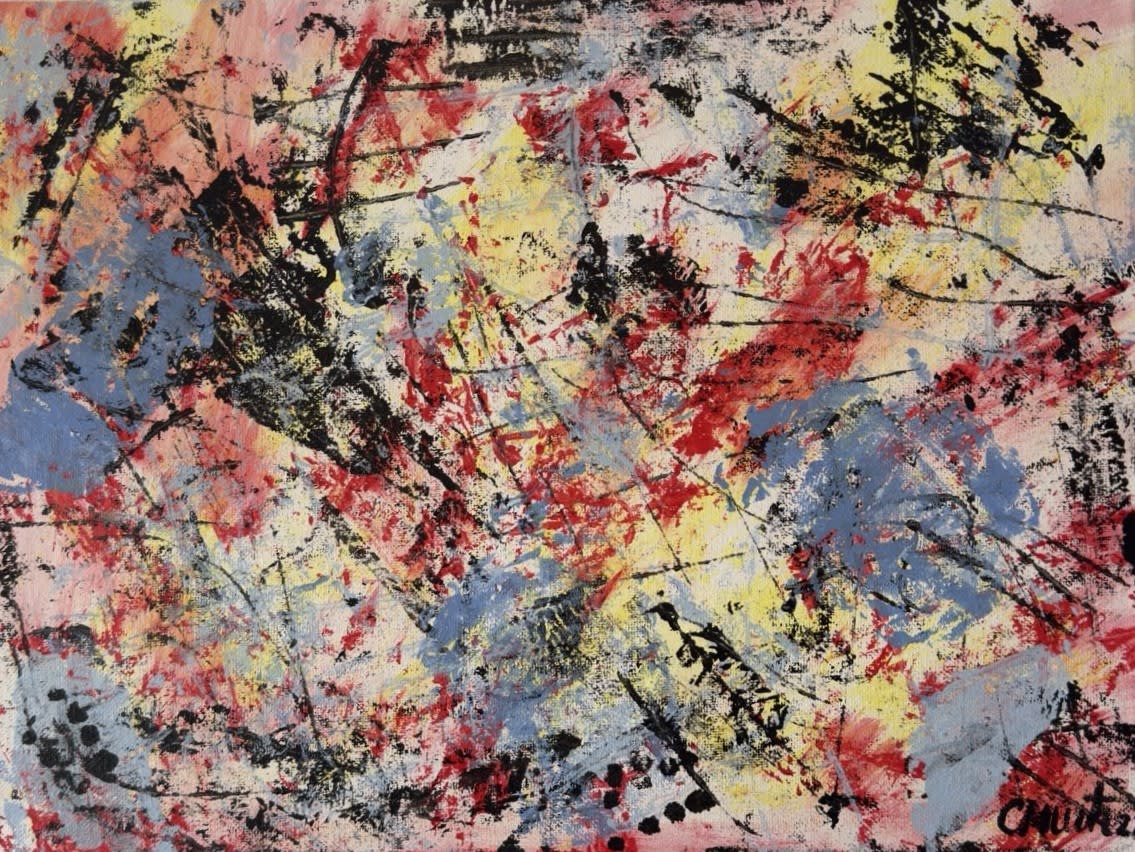 Chaos - Acryl auf Leinwand mit natürlichen Pigmenten - 40 x 30 cm