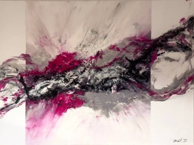 Bridge between chaos and silence - Acryl auf Leinwand mit natürlichen Pigmenten - 120 x 90 cm