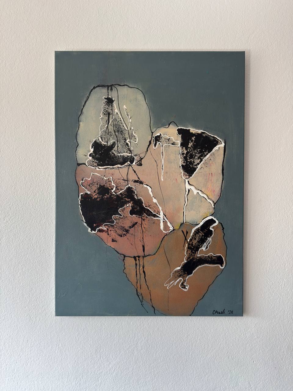 Silent conflict - Slagjana Mirkovic - Acryl auf Leinwand mit natürlichen Pigmenten - 50 x 70 cm 2