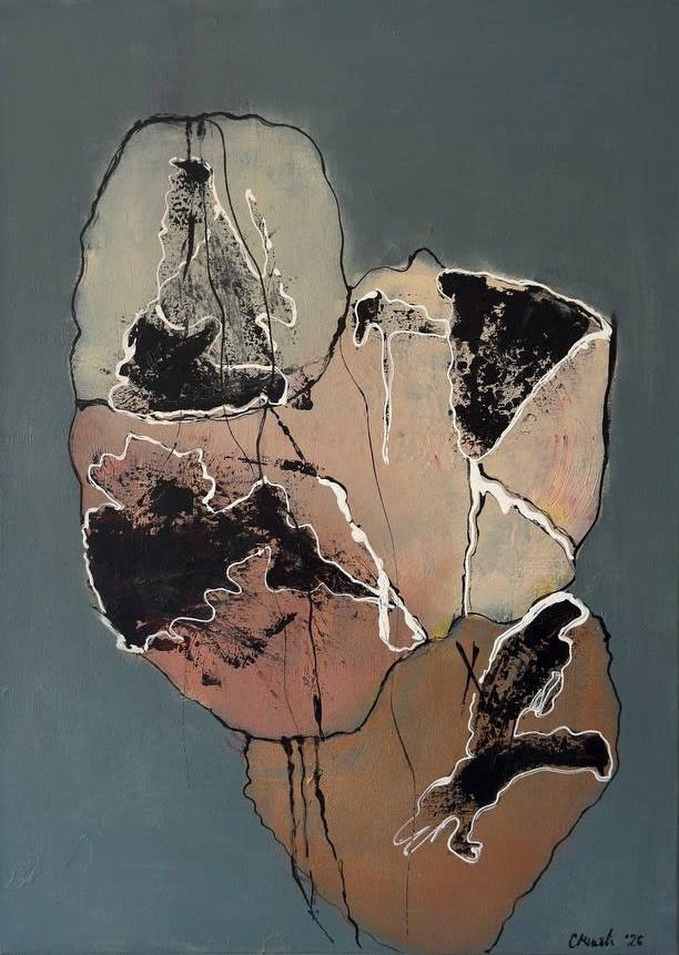 Silent conflict - Slagjana Mirkovic - Acryl auf Leinwand mit natürlichen Pigmenten - 50 x 70 cm 3