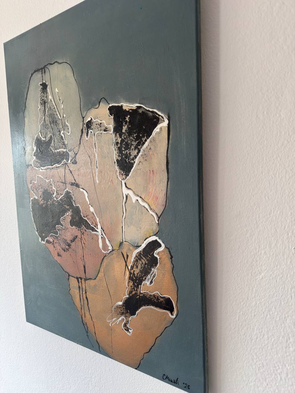 Silent conflict - Slagjana Mirkovic - Acryl auf Leinwand mit natürlichen Pigmenten - 50 x 70 cm 4