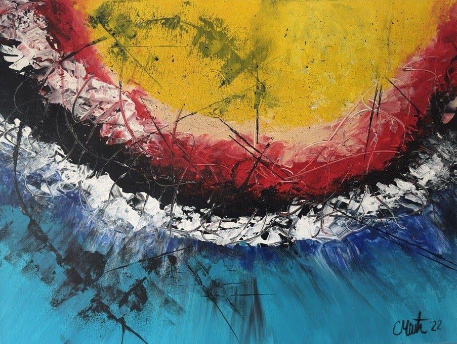 Burn my calmness - calm my passion - Acryl auf Leinwand mit natürlichen Pigmenten - 80 x 60 cm