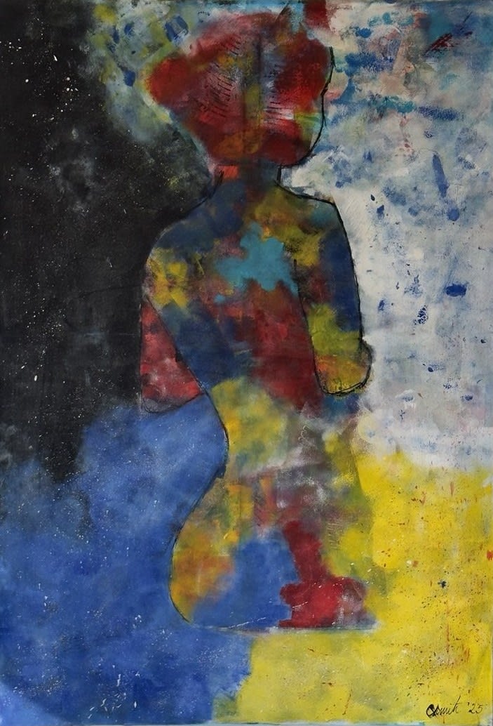 Inner spectrum - Acryl auf Leinwand mit natürlichen Pigmenten - 70 x 100 cm