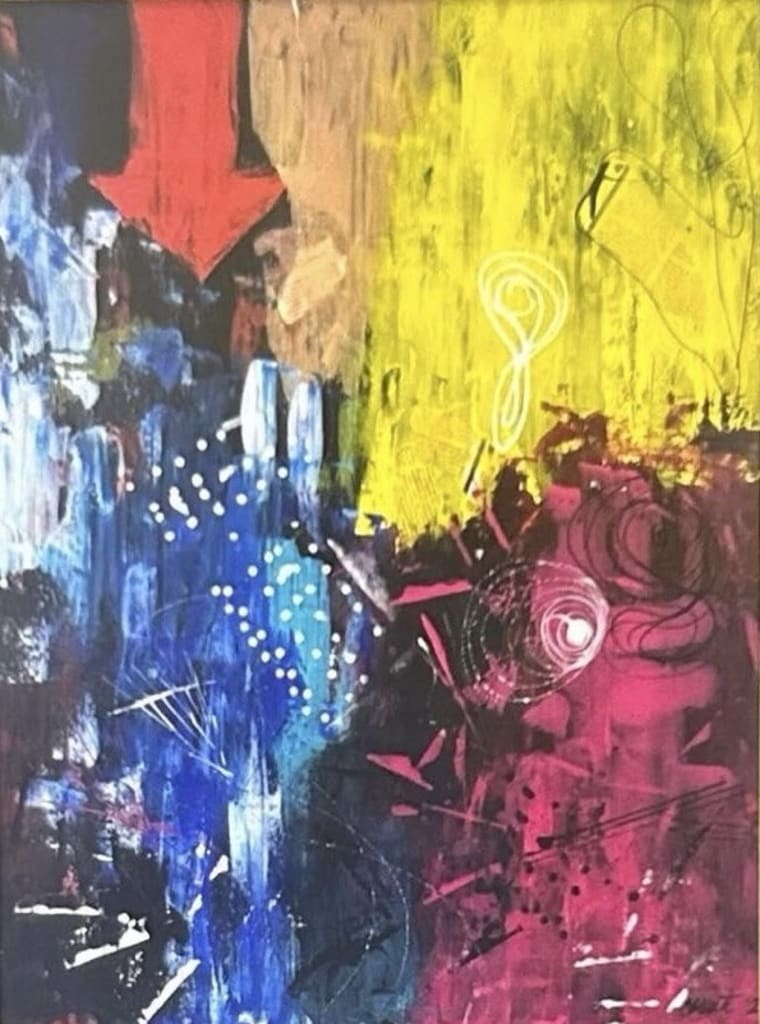 Between chaos and light - Slagjana Mirkovikj Petreska - Acryl auf Leinwand mit natürlichen Pigmenten - 90 x 120 cm
