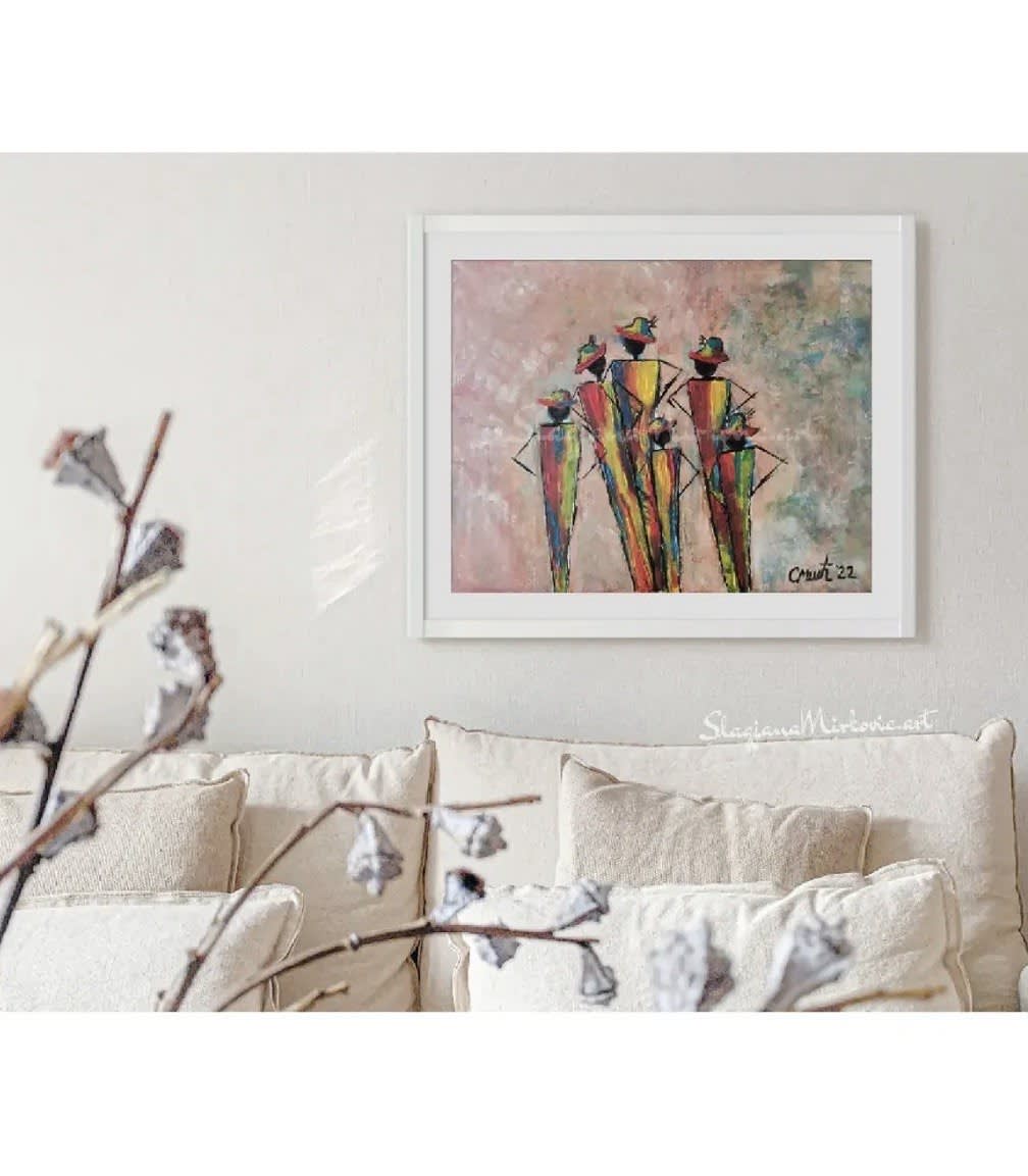All together - Slagjana Mirkovic - Acryl auf Leinwand mit natürlichen Pigmenten - 40 x 50 cm 3