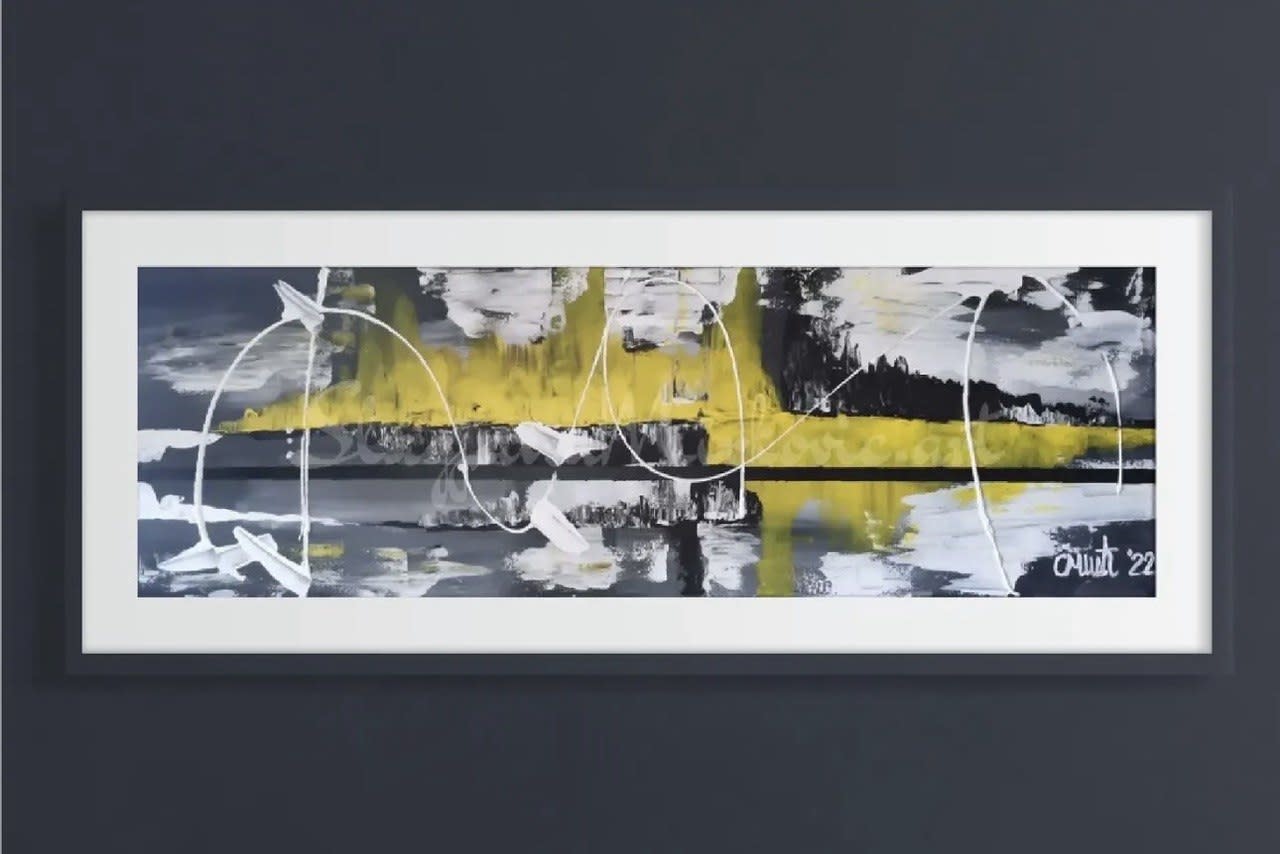 Burn my darknes - Slagjana Mirkovic - Acryl auf Leinwand mit natürlichen Pigmenten - 40 x 120 cm 2