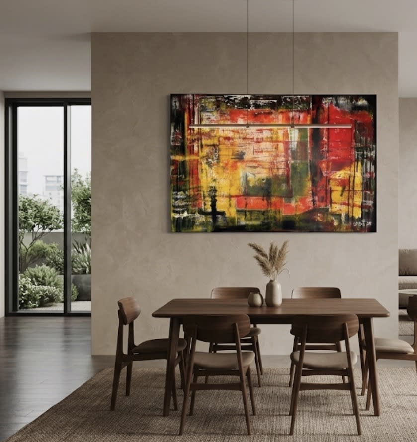 Inside the volcano - Slagjana Mirkovic - Acryl auf Leinwand mit natürlichen Pigmenten - 100 x 70 cm 2